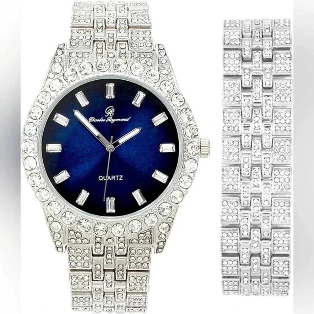 LUXURY BLING SILVER WATCH FOR WOMEN